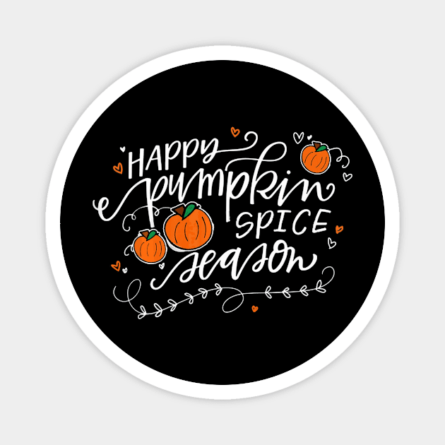 Women Distressed Pumpkin Spice Fall Season Halloween Magnet by schaefersialice